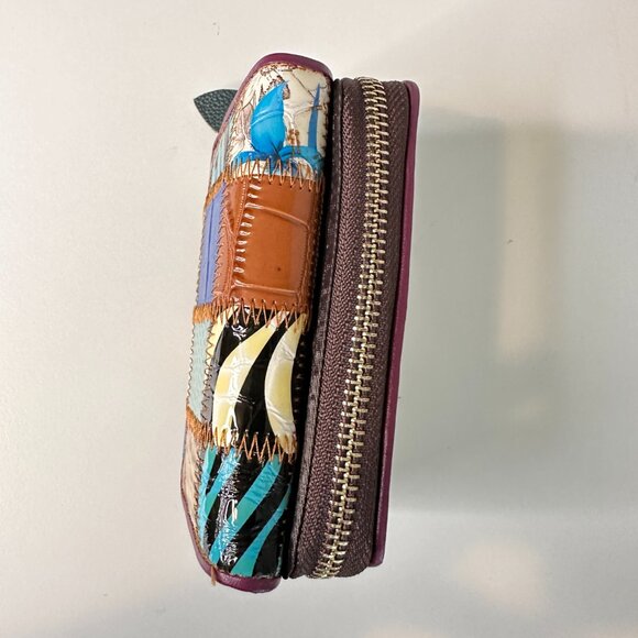 VERA PELLE | Italian Leather TriFold Multi Color Women Wallet Patchwork … - Picture 11 of 15